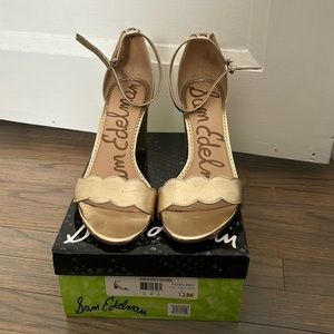 Sam Edelman Gold Sandal Block Heel